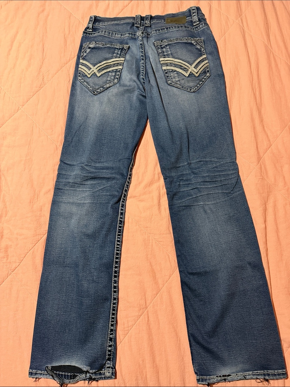 BKE Men's Blue Flare Jeans - Faded Indigo Wash - Picture 3 of 3